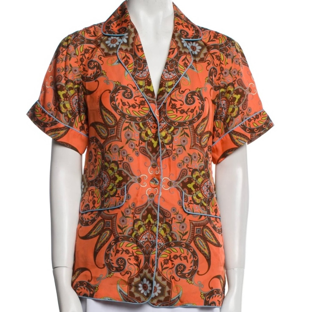 Cara Cara Portofino Top Size Small - Nectarine 🍑 Vintage Paisley